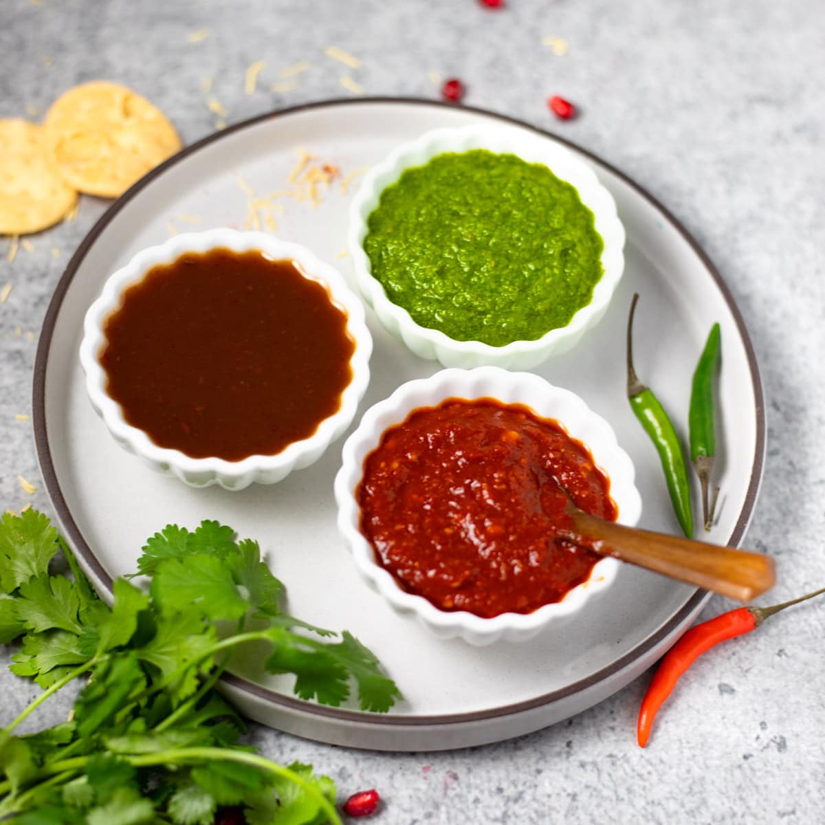 Indian Chutneys Dipping Sauces Piping Pot Curry